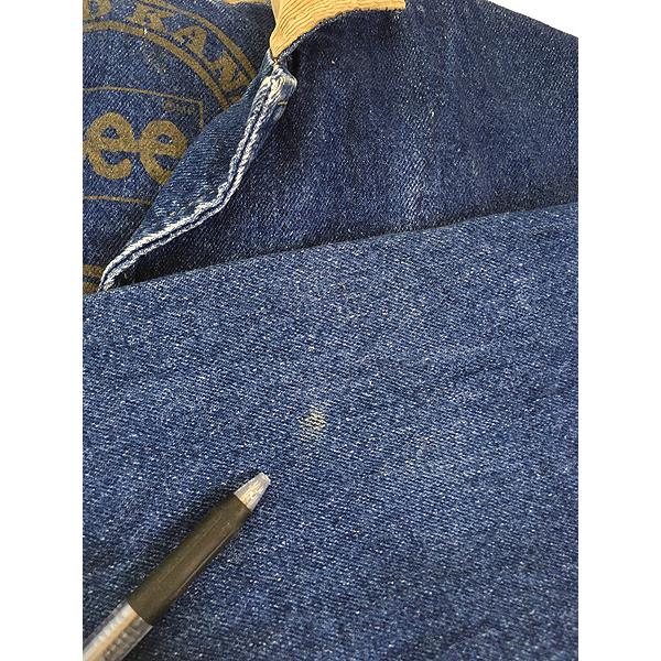 レディース 古着 90s USA製 Lee コーデュロイ襟 濃紺 デニム