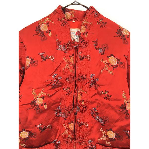 ツギハギ チャイナジャケット vintage 古着 ユーズド レディース] ユーズド ビッグサイズ デニム チャイナシャツ