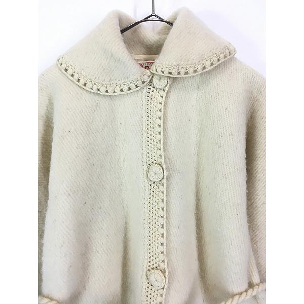 レディース 古着 80s Columbia製 RokaLtda 丸襟 フリンジ デザイン