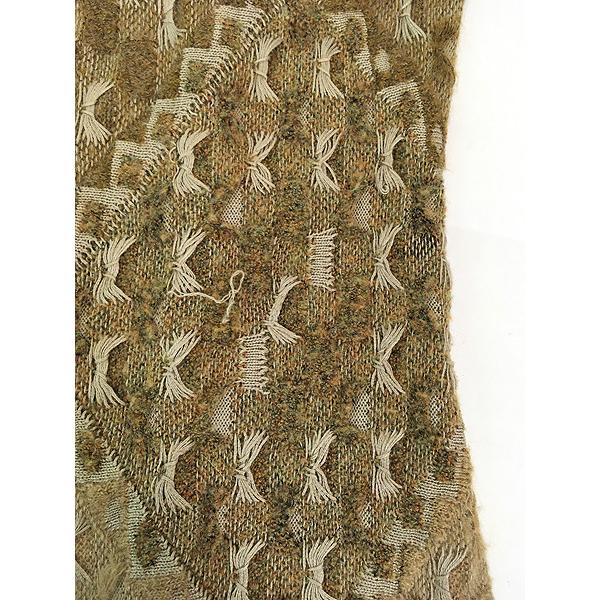 レディース 古着 Australia製 COOGI 3D 菱形 リピテーション デザイン フリンジ ニット ワンピース マキシ丈 S 古着 レディース 古着 Australia製 COOGI 3D 菱形 リピテーション デザイン