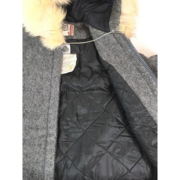 レディース 古着 70s 製 JAMES BAY 北極 シロクマ 朝日 パデッド　ウール エスキモー コート L位 古着 レディース 古着 70s Canada製 JAMES BAY 北極 シロクマ 朝日 パデッド