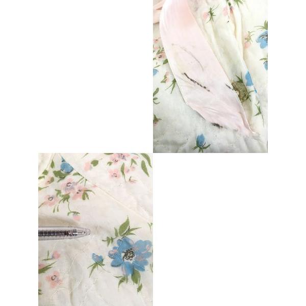 レディース 古着 70s Lisanne 花 フラワー 総柄 レース フリル 丸襟 キルティング コート S位 古着 レディース 古着 70s Lisanne 花 フラワー 総柄 レース フリル 丸襟