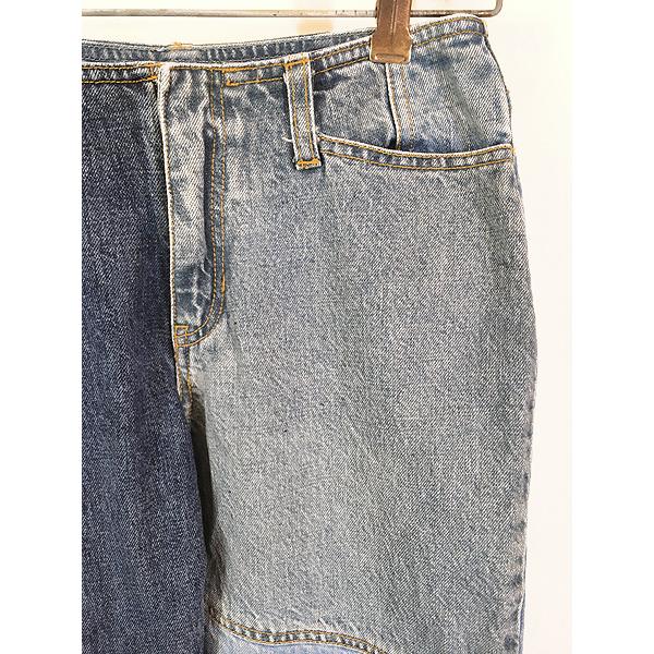 レディース 古着 00s GAP パッチワーク ブルー デニム スリム ブーツ
