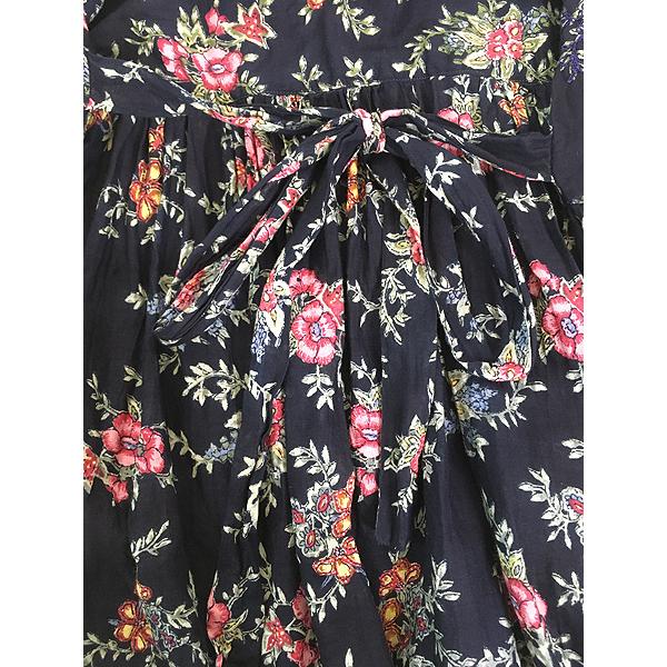 レディース 古着 90s L.G.S. 「Juile Dress」 花 フラワー ループ 刺しゅう ノースリーブ ワンピース ロング丈 L 古着 レディース 古着 90s L.G.S. 「Juile Dress」 花 フラワー ループ