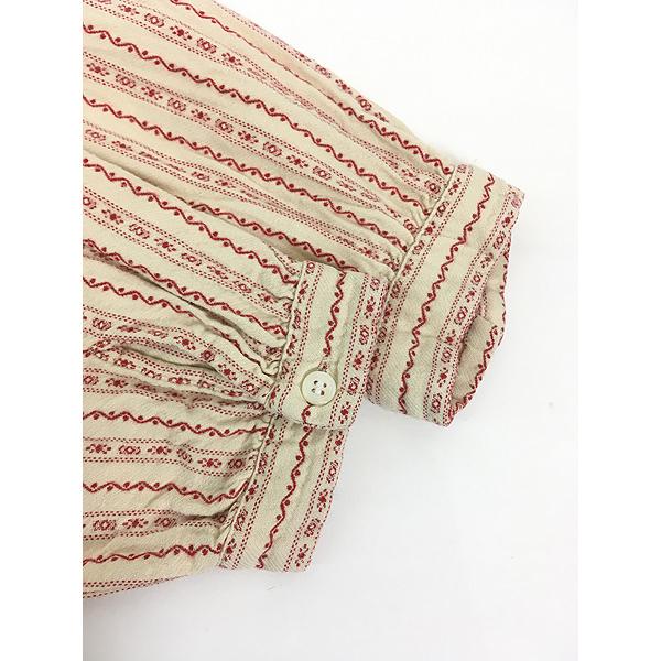 レディース 古着 LL Bean チロリアン柄 ピンタック フランネル