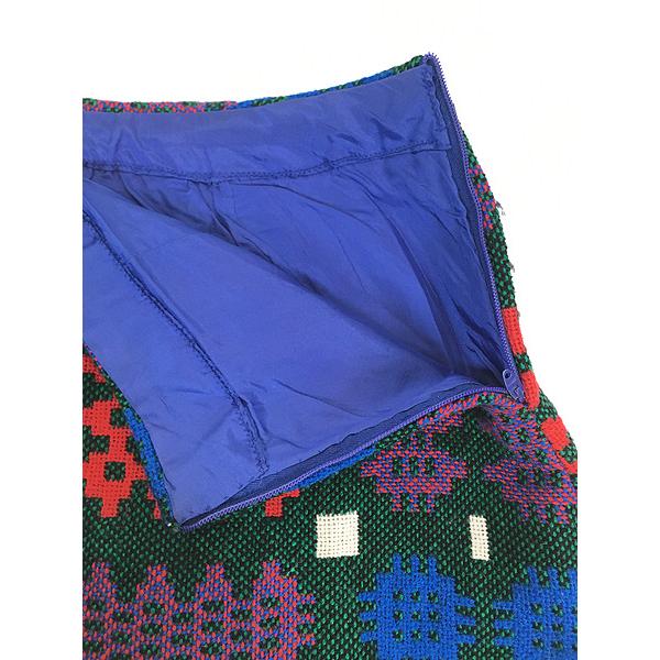 レディース 古着 60-70s 井桁絣風 幾何学 模様 Aライン ウール