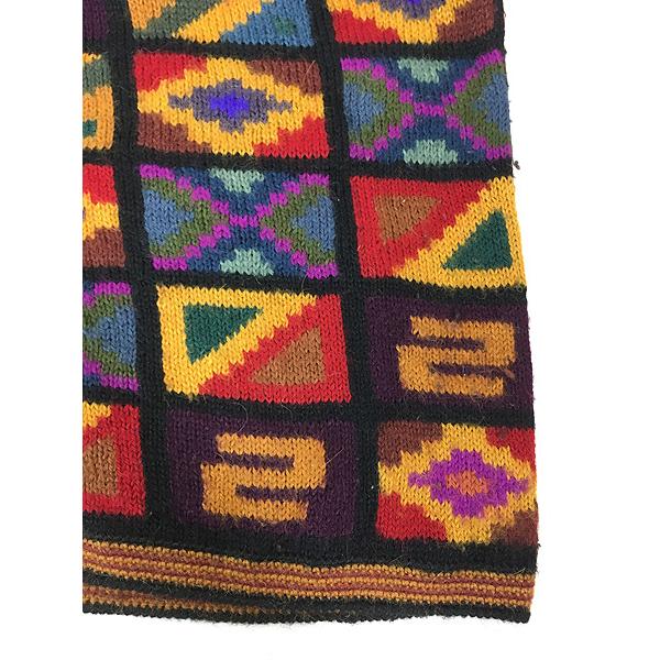 レディース 古着 Allpaca カラフル 幾何学 マルチパターン アルパカ ニット カーディガン L位 古着 レディース 古着 Allpaca カラフル 幾何学 マルチパターン アルパカ