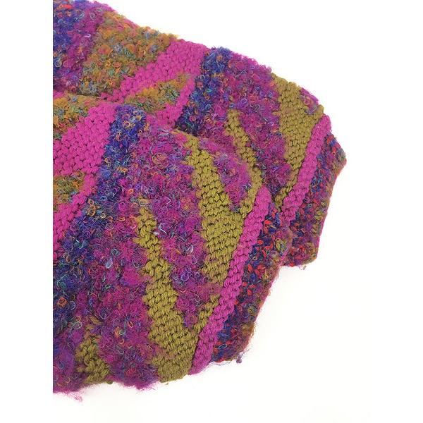 レディース 古着 90s LTM KNITS カラフル MIX ループヤーン ハイネック ロング ニット カーディガン M位 古着 レディース 古着 90s LTM KNITS カラフル MIX ループヤーン ハイネック