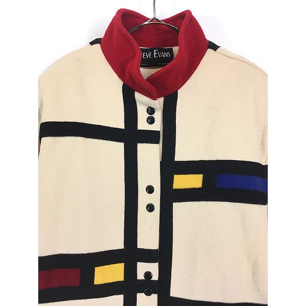 レディース 古着 80s USA製 STEVE EVANS カラフル ブロック