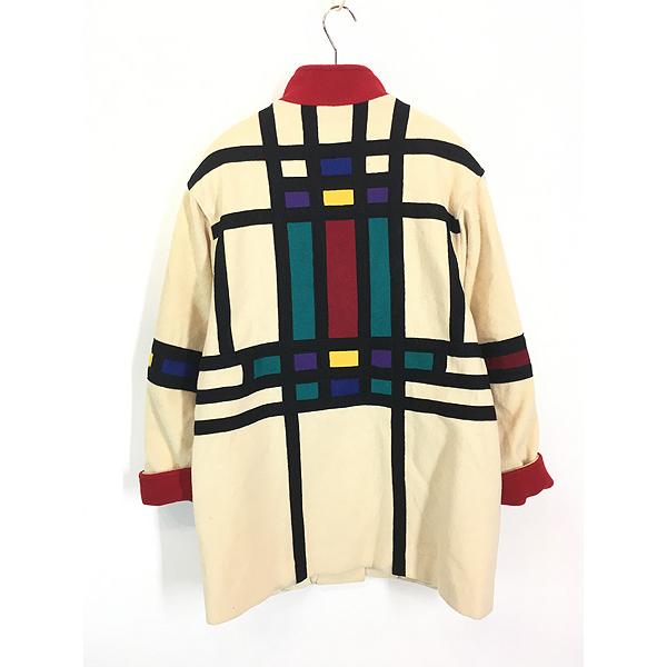 レディース 古着 80s USA製 STEVE EVANS カラフル ブロック