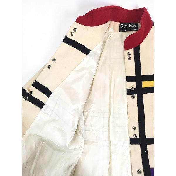 レディース 古着 80s USA製 STEVE EVANS カラフル ブロック