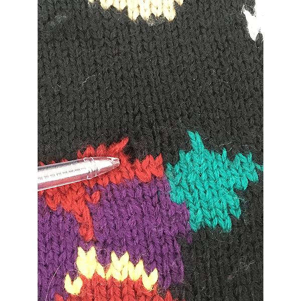 レディース 古着 90s United Knitwear 花 フラワー パンジー ウール