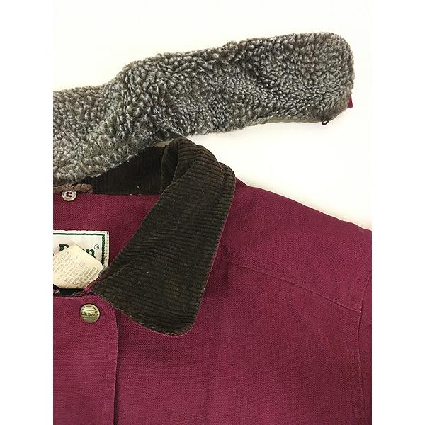 レディース 古着 80s LL Bean 裏地ボア ダック ハンティング カバーオール ジャケット つけ襟完備!! M 古着 レディース 古着 80s LL Bean 裏地ボア ダック ハンティング