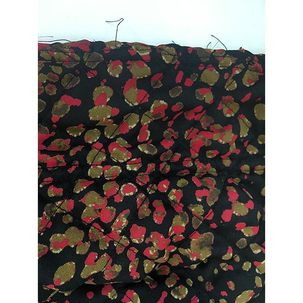 古着 90s KOOS 無地 × ドット アート スタンドカラー シルク