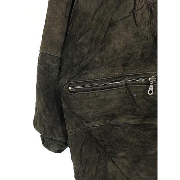 古着 90s NORDIC LIGHTS 本革 スエード レザー × 馬 総柄 フリース