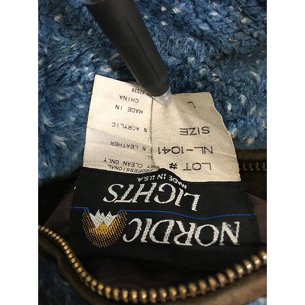古着 90s NORDIC LIGHTS 本革 スエード レザー × 馬 総柄 フリース