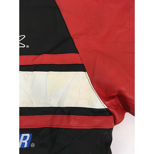 古着 90s CHASE 「Dale Earnhard」 ドライバー 企業 刺しゅう パデット フェイク レザー レーシング スタジャン ジャケット L 古着 古着 90s CHASE 「Dale Earnhard」 ドライバー 企業 刺しゅう パデット