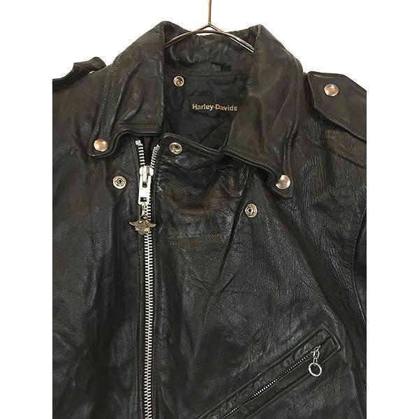 古着 80s Harley Davidson 本革 レザー ダブル ライダース ジャケット