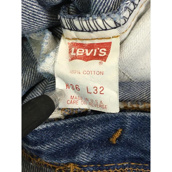 古着 90s USA製 Levi's 505-0215 リペア 濃紺 ブルー デニム パンツ