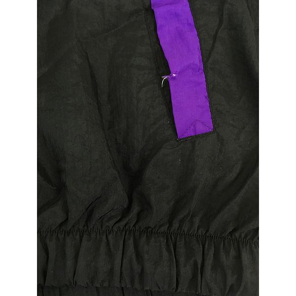 古着 90s adidas 黒×紫 バイカラー ショルダー ジップ プルオーバー