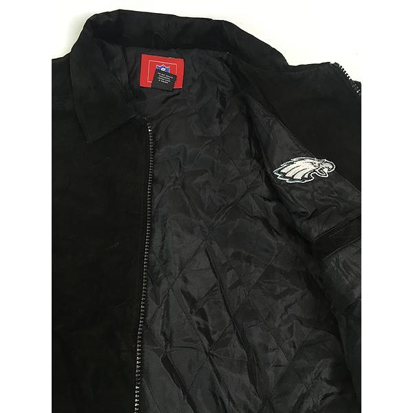 古着 Philadelphia Eagles イーグルス 本革 スエード レザー パデット ジャケット XL 古着 古着 Philadelphia Eagles イーグルス 本革 スエード レザー パデット