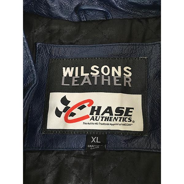 古着 CHASE 「Budweiser」 企業 刺しゅう レーシング 本革 レザー