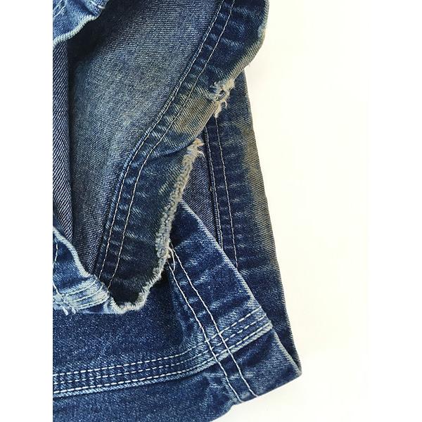 古着 90s TOMMY JEANS フラッグ ロゴ パッチ デニム オーバーオール S