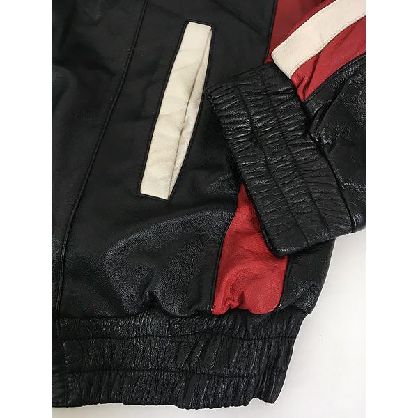 古着 90s USA 星条旗 本革 オール レザー スタジャン ジャケット XXL位