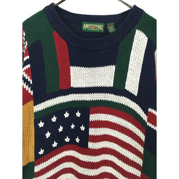 古着 90s American Eagle 豪華 国旗 星条旗 フラッグ パターン ラミー