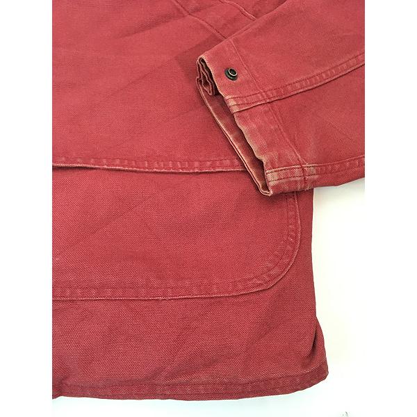 古着 80s USA製 WoolRich 本革 レザー 襟 ワインレッド ダック