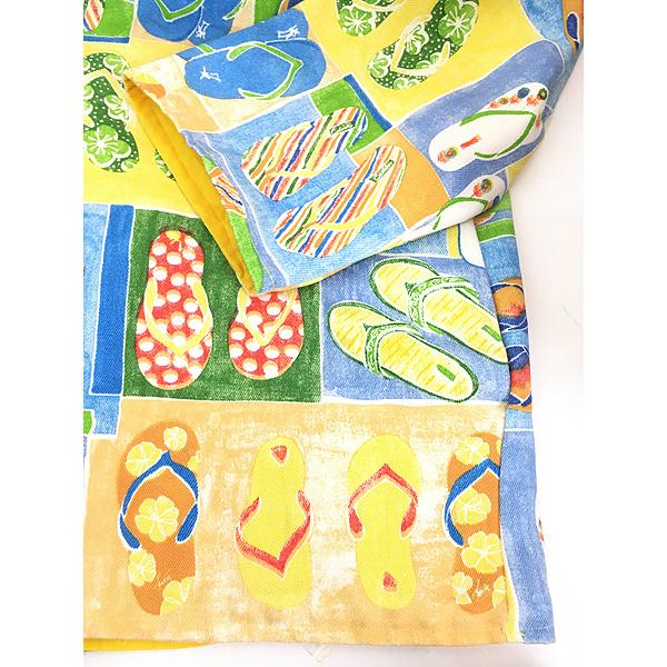 古着 80-90s C&Cジップ ビーチ サンダル 総柄 ハンドメイド コットン