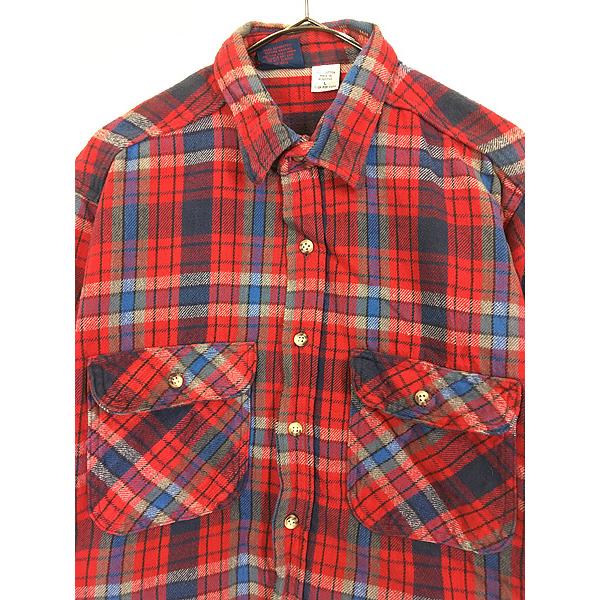 古着 80s DAKOTA by FIVE BROTHER カラフル チェック ヘビー