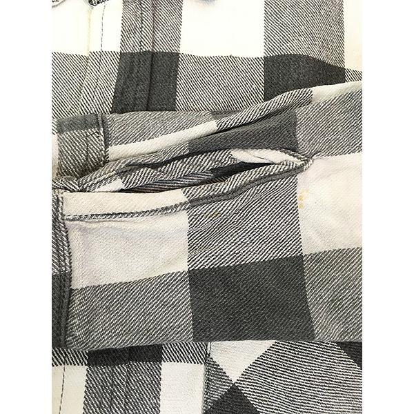 古着 80s Dickies 黒白 モノトーン ブロック チェック ヘビー