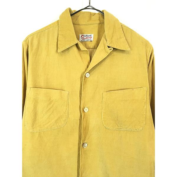 古着 60s Juilliard Featheroy 無地 ソリッド 開襟 ボックス コーデュロイ シャツ M位 古着 60s Juilliard Featheroy 無地 ソリッド 開襟 ボックス