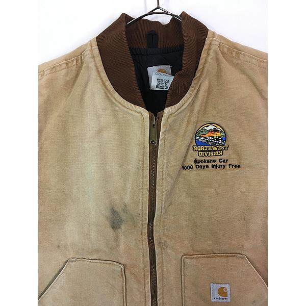 古着 Carhartt ブラウン ダック 首リブ パデット ベスト XL : 古着屋