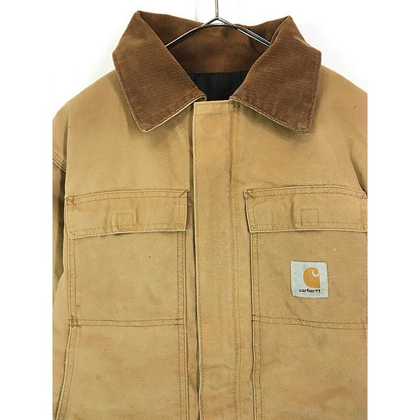 古着 Carhartt ブラウン ダック パデット トラディショナル コート L位