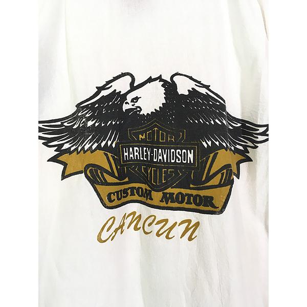 古着 80-90s HARLEY DAVIDSON シールド&バー イーグル コットン メキシカン パーカー 44 古着 古着 80-90s HARLEY DAVIDSON シールド&バー イーグル コットン