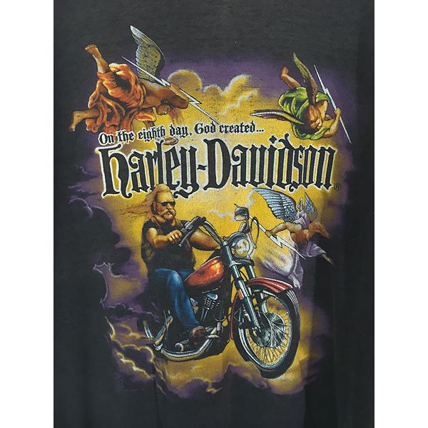 古着 80s HARLEY DAVIDSON 天使 ゼウス バイク グラフィック オールド