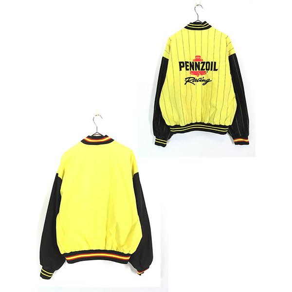 古着 90s PENNZOIL オイル 企業 レーシング 刺しゅう リバーシブル