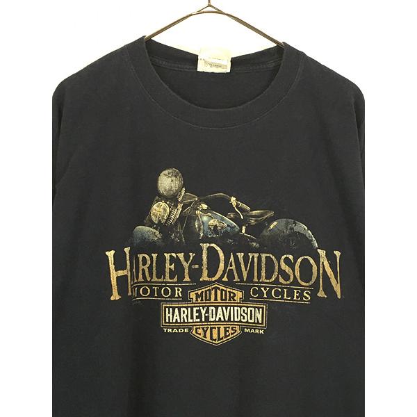 古着 10s HARLEY DAVIDSON  シールド&バー バイク グラフィック Tシャツ XXL 古着｜dracaena｜02