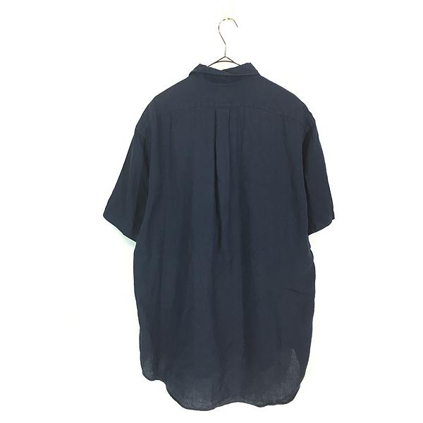 古着 90s Ralph Lauren 「BLAKE」 ワンポイント ソリッド 100% リネン 