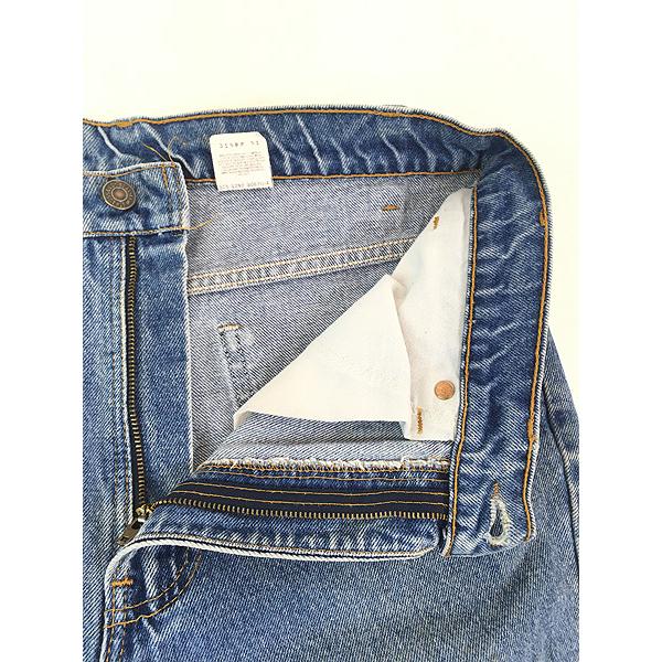 古着 90s USA製 Levi's 517-0217 ブルー デニム ブーツカット パンツ