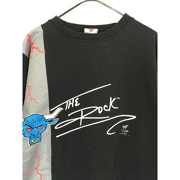 古着 90s WWF The Rock ドウェイン ジョンソン プロレス スウェット