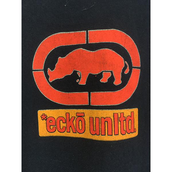90s ECHO UNLIMITED グラフィックT 袖裾シングルステッチ 古着 90s USA製 ECKO UNLTD エコー グラフィック アート