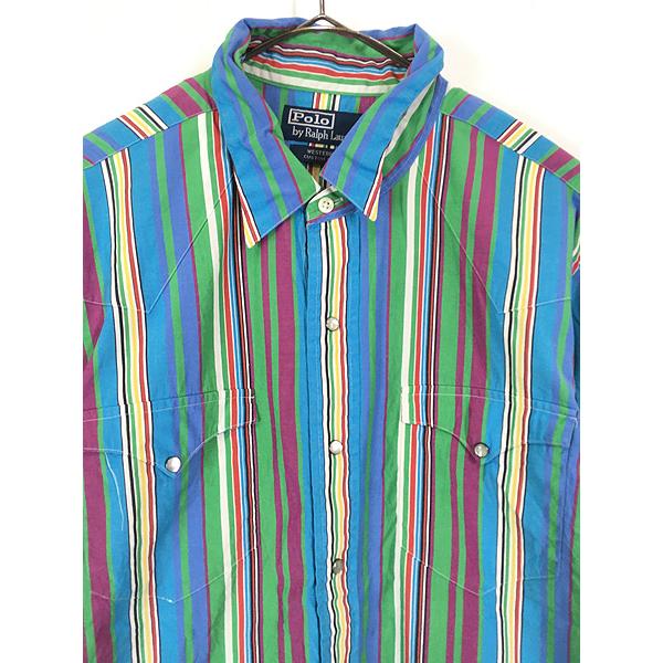 古着 Polo Ralph Lauren 「 WESTERN CUSTOM FIT」 カラフル 古着 Polo Ralph Lauren 「 WESTERN CUSTOM FIT」 カラフル