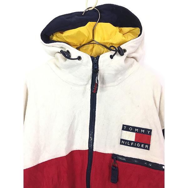 古着 90s TOMMY HILFIGER フラッグ パッチ ナイロン ライナー フリース 