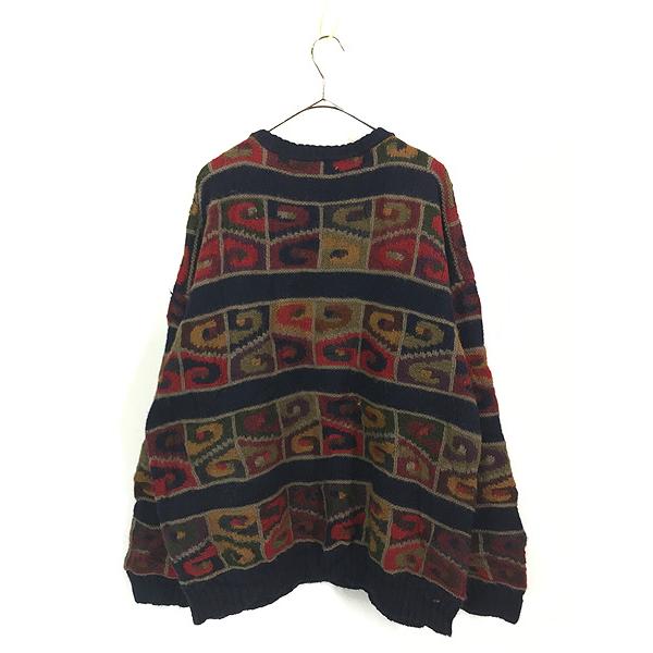 古着 90s ペルー製 the peruvian connection マルチ ブロック アート