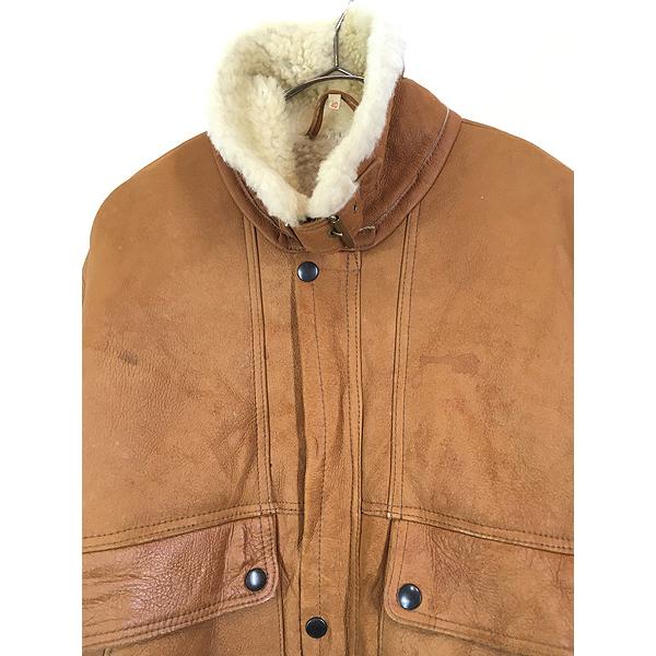 古着 70s 英国製 Owen Barry B-3 タイプ 本革 シープスキン レザー