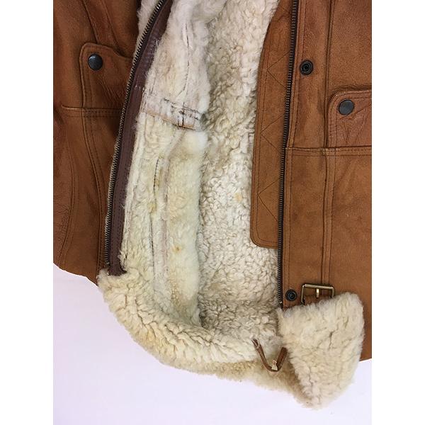 古着 70s 英国製 Owen Barry B-3 タイプ 本革 シープスキン レザー