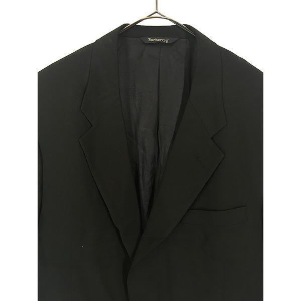 古着 80s USA製 Burberrys 金ボタン 上質 Super 100's ブラック ウール